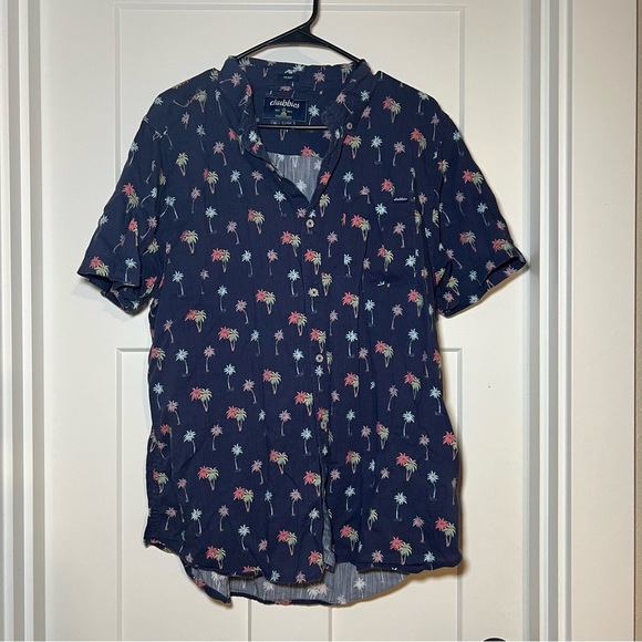 chubbies Other - Chubbies Short Sleeve Button Up Men’s Sz XL Palm Tree All Over Navy Blue Hawiian